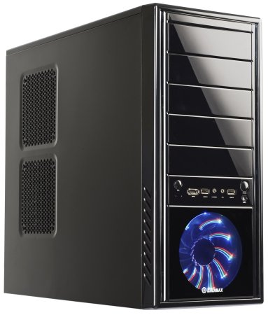 Enermax Technology Luxuray Mid Tower Atx Case With 3-Led Color Fan Sleek Black Finish