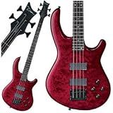 Dean Edge Quilt Top 4-String Bass, Trans Red