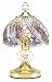 14.25h Tiffany Glass Theme Gold Brushed Base Touch Lamp