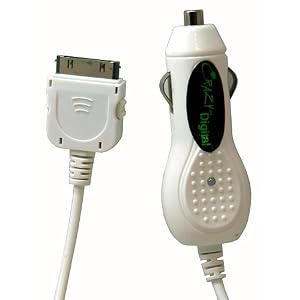 CrazyOnDigital White Apple iPad Auto Car Charger