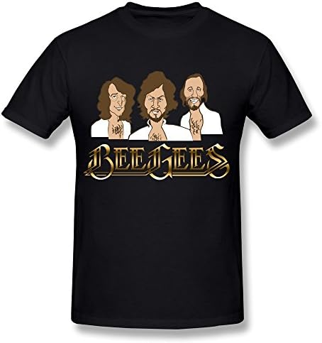 Men Bee Gees Music Group Black T Shirt