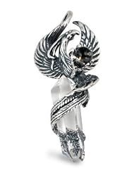 Phoenix Pendant in Silver with Clear Quartz