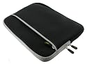 HP Mini 1010NR 8.9-Inch Netbook Neoprene Sleeve SlipCase (Invisible Zipper Dual-Pocket - Black)