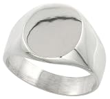 Sterling Silver Hand-made Solid Oval Signet Ring
