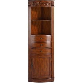 Chelsea Corner Linen Cabinet 67.5"hx22"w Antique Cherry