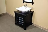 29.9 Inch Contemporary Asian Single Sink Vanity in Wood (Black) (37H x 30W x 22D)