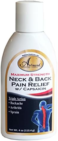 Armand Premium Maximum Strength Neck &amp; Back Pain Relief with CAPSAICIN 4 OZ