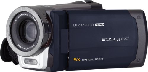 Easypix DVX5050 FullHD MovieStar Camcoder (5 Megapixel, 5-fach optischer Zoom, 7,6cm (3 Zoll) Display) schwarz