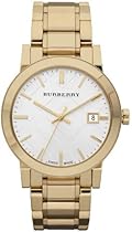 Big Sale Burberry Men's BU9003 Large Check Goldtone Stainless Steel Bracelet Watch