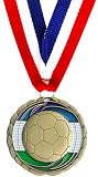 Engraved Colored Soccer Medal