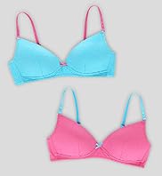 2 Pack - Angel Cotton Rich Non-Wired Padded First Bras