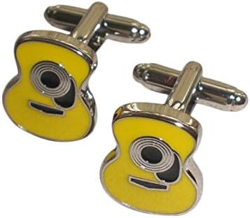 Acoustic Guitar Cufflinks - Yellow - Music Theme - Gift for Musician