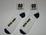 NOTRE DAME FIGHTIN' IRISH Teen & Adult Acrylic and Stretch Nylon Logo CREW SOCKS (SIZE 8-13)