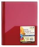 Paris Business Products DocIt Heavyweight Polypropylene Twin Pocket Portfolio with Prongs, Assorted Colors (00907)