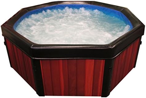 Oceantis 6ft Spa-N-A-Box Real Clear Heart Redwood, 280 Gallons, 4-5 Person Portable 110V Hot Tub Spa, featuring Turbowave with over 100 micro-air jets! Spanabox spa n a box