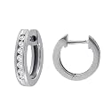 10k White or Yellow Gold Channel-Set Diamond Hoop Earrings (1/6 cttw, H-I Color, I2-I3 Clarity)