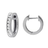 10k White or Yellow Gold Channel-Set Diamond Hoop Earrings (1 6 cttw, H-I Color, I2-I3 Clarity)