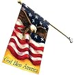 God Bless America Flag: Double Sided Outdoor Living Patriotic Display