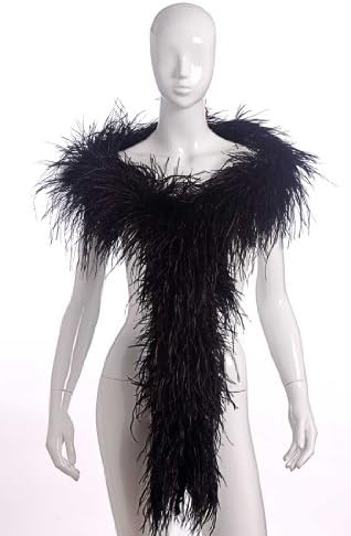 6 Plies Ostrich Boas Black