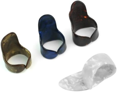 Plastic 1 Thumb + 3 Finger 4 Picks Plectrums for Guitar Colorful Free Shipping