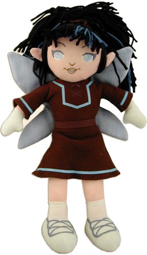 Planet Pixies Anyu Doll, Black and Blue Hair, Brown Dress.
