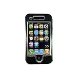 Apple iPhone 3G Black Aluminum Insert Polycarbonate Case Cover + Bonus Young Micro Shoe Silicone Pouch for Nike+ (iPhone & Nike+ NOT included)