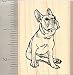 French Bulldog Rubber Stamp - Wood Mounted