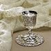 KIDDUSH CUP WITH SAUCER - GRAPE DESIGN SILVER PLATED KIDDUSH CUP WITH SAUCER - Kiddush Cup