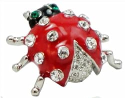 Cute As a Bug Bling Crystal Ladybug Tac Pin Brooch - 3/4" Long Gift Boxed