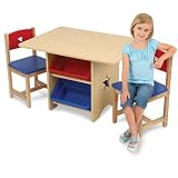 3pcs Kid's Star Table and Chair Set With Two Storage Bins by 