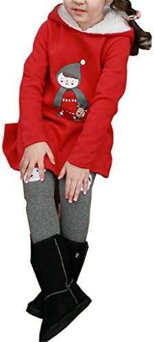 Girls Sweet Christmas Hoddies Sweatershirt Velvet Polloves Red
