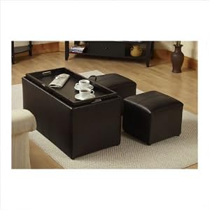 Faux Leather Storage Bench