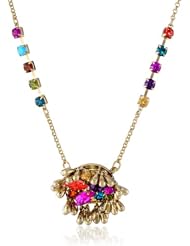 Betsey Johnson "Carnival" Crystal Cluster Pendant Necklace, 19"