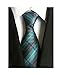 MENDENG New Classic Plaids Check Baby Blue Jacquard Woven Silk Men's Tie Necktie