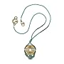 Aventurine "Wish" Necklace - 16 1/2" with Carved Flower Pendant