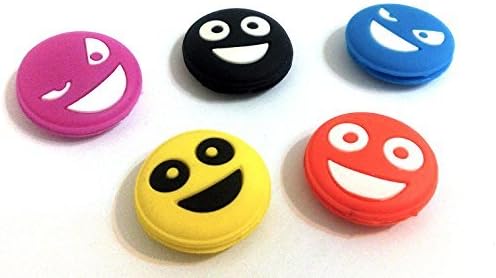 Smile Face Silicone Vibration Dampeners Collection for Tennis Squash Racket Pack of 5