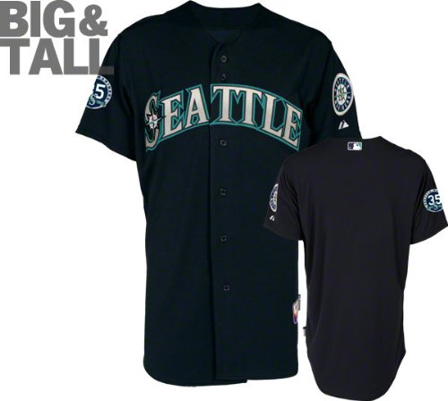 Seattle Mariners Jersey: Big & Tall Alternate Navy Authentic Cool Baseâ