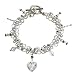 Runs with Vampires Dazzling Sterling Silver Cubic Zirconia Heart Charm Bracelet