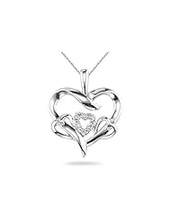 Triple Heart Diamond Pendant, 14K White Gold