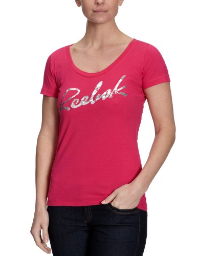 Reebok Damen T-Shirt Script, overtly pink f11-r, L, K88155 Preisvergleich