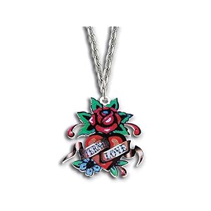 Ed Hardy Rose Eternal Love Painted Necklace