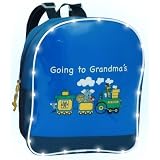 Going to Grandma's Light Up Train Backpack (Blue) (11.25"H x 9.25"W x 4"D)