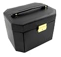Mador - J0268 - Coffret à bijoux Mixte - Cuir/Feutrine - Noir - 19 cm
