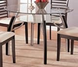 Round Wood Glass Top Five Piece Dining Set