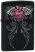 Zippo Winged Crown Heart Black Matte Lighter, 0408
