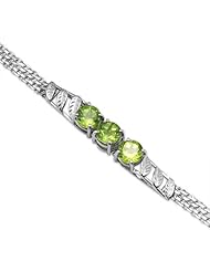 Peridot Bracelet in 14K White Gold