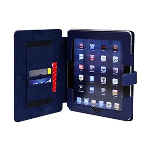 CaseCrown Genuine Leather Horizontal Flip iPad Case (Blue) for the Apple iPad Wifi / 3G Model 16GB, 32GB, 64GB