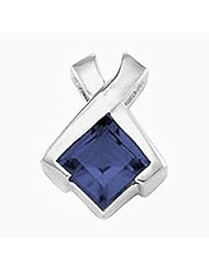 14K White Gold Princess Cut Tanzanite Pendant -- LIFETIME WARRANTY