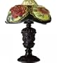 Meyda Tiffany 23765 Oxford Floral Puffy - One Light Table Lamp, Mahogany Bronze Finish with Oxford Floral Puffy Tiffany Glass