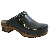 FACTORY 2ND - Sanita Wood Patent Open Back Clogs